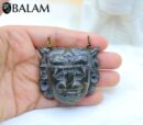 Jaguar warrior, Jade pendant, Carved artwork, Guerrero jaguar. Serpentine mask. Read Description