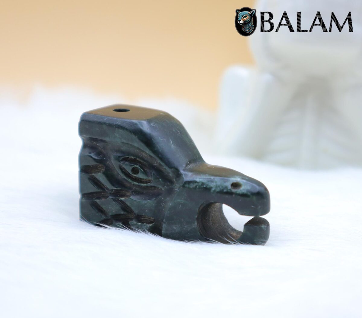 Aguila pendant, Eagle head, green jade pendant, Ceremonial Necklace, Jade Necklace. Aztec god. Read Description - Image 2