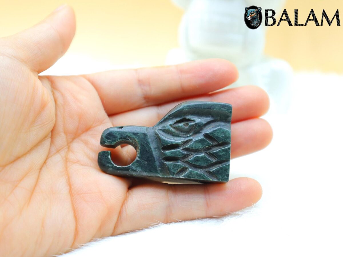 Aguila pendant, Eagle head, green jade pendant, Ceremonial Necklace, Jade Necklace. Aztec god. Read Description - Image 4