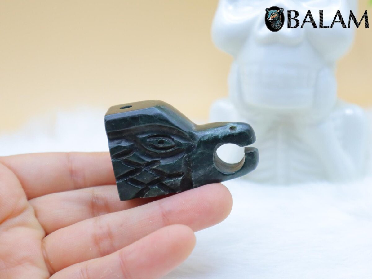 Aguila pendant, Eagle head, green jade pendant, Ceremonial Necklace, Jade Necklace. Aztec god. Read Description
