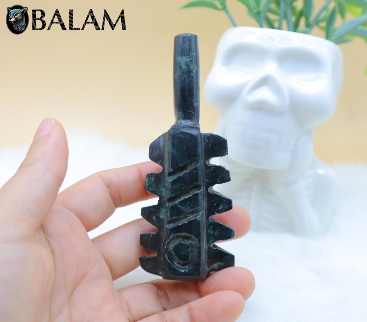 Macuahuitl pendant, Aztec weapon, green jade pendant, Ceremonial Necklace, Jade Necklace. Aztec god. Read Description - Image 3