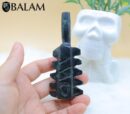 Macuahuitl pendant, Aztec weapon, green jade pendant, Ceremonial Necklace, Jade Necklace. Aztec god. Read Description