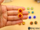 Stud Earrings, Mexican bead stud earrings, Mexican stud, Bead stud.