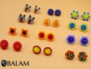Stud Earrings, Mexican bead stud earrings, Mexican stud, Bead stud.