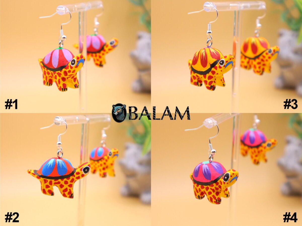 PREMIUM Alebrije Earrings, mini alebrije, armadillo, Axolotl, Bunny, turtle, Cat. Silver-plated hook. Read description - Image 4