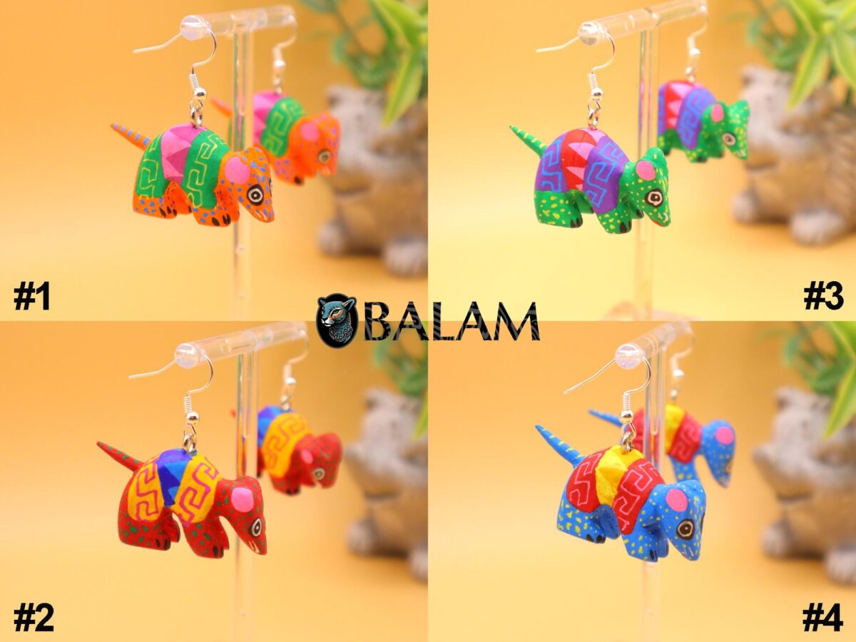 PREMIUM Alebrije Earrings, mini alebrije, armadillo, Axolotl, Bunny, turtle, Cat. Silver-plated hook. Read description - Image 6