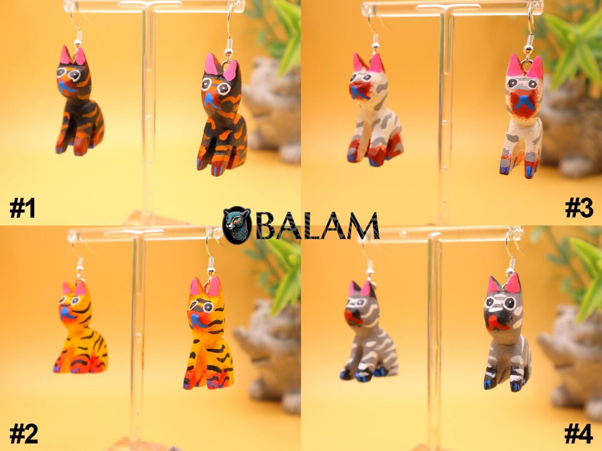 PREMIUM Alebrije Earrings, mini alebrije, armadillo, Axolotl, Bunny, turtle, Cat. Silver-plated hook. Read description - Image 10