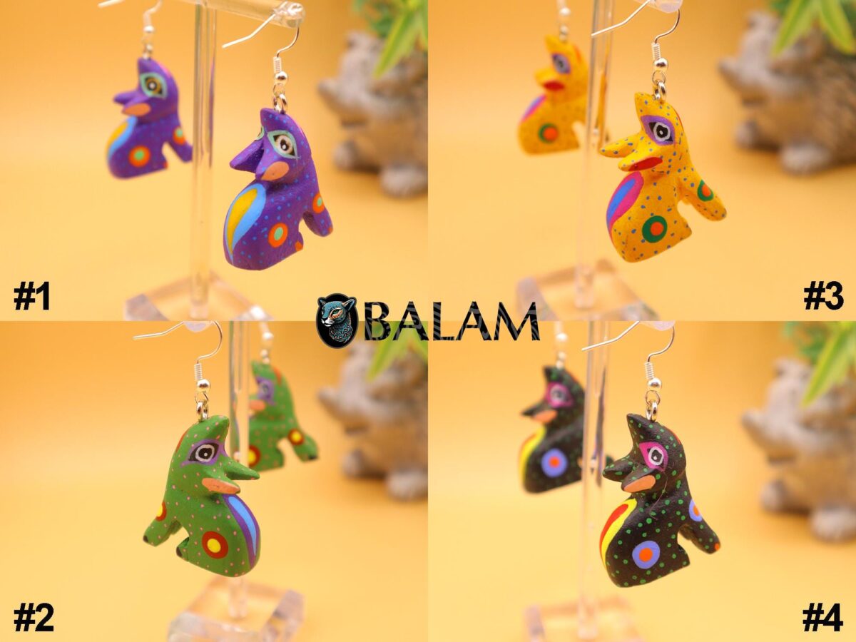 PREMIUM Alebrije Earrings, mini alebrije, armadillo, Hummingbird, Bunny, Coyote, Cat. Silver-plated hook. Read description - Image 6