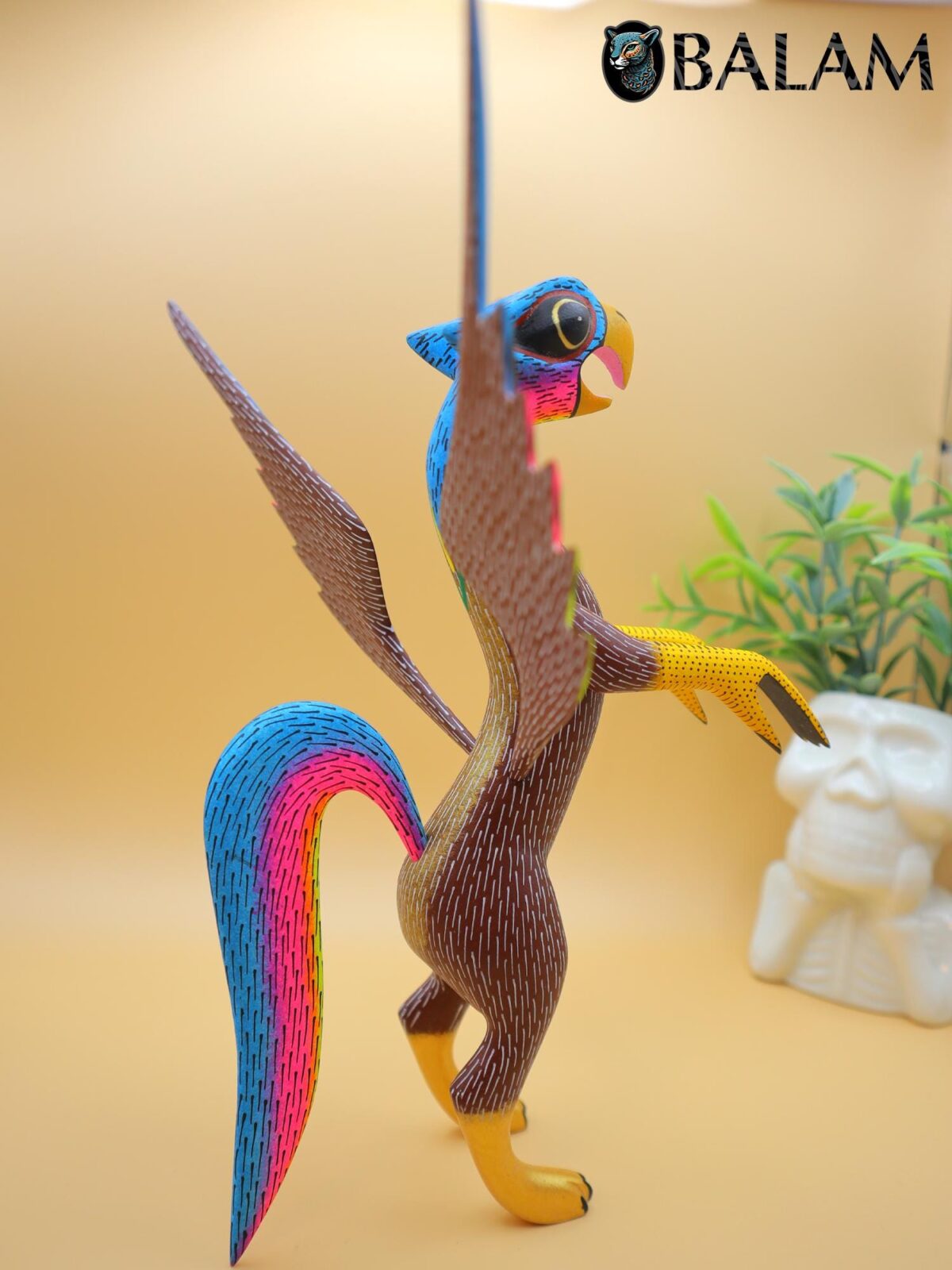 Grifo alebrije, Aguila alebrije, Alebrije from Oaxaca, alebrije, Copal wood sculpture, Wood Art, Alebrije art, Griffin, Phoenix, eagle. - Image 6