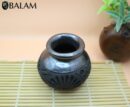 Small Barro Negro Vase. Small flower vase, cutout vase. Rustic handmade small vase. San Bartolo, Oaxaca.