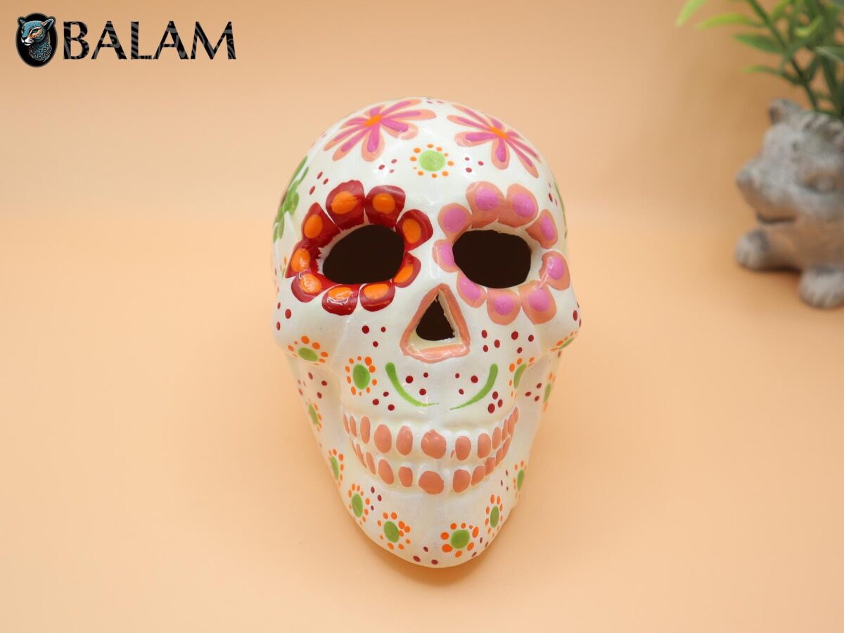 Sugar skull decor, Sugar Skull hand painted, ceramic Sugar skull, Dia de Muertos, Art skull. - Image 5