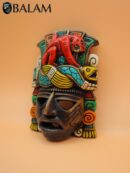 Mayan Aztec Warrior Mask, Wall art, Duality mask, jaguar mask, Warrior mask, Mayan art craft, Art collection, Wall decor.