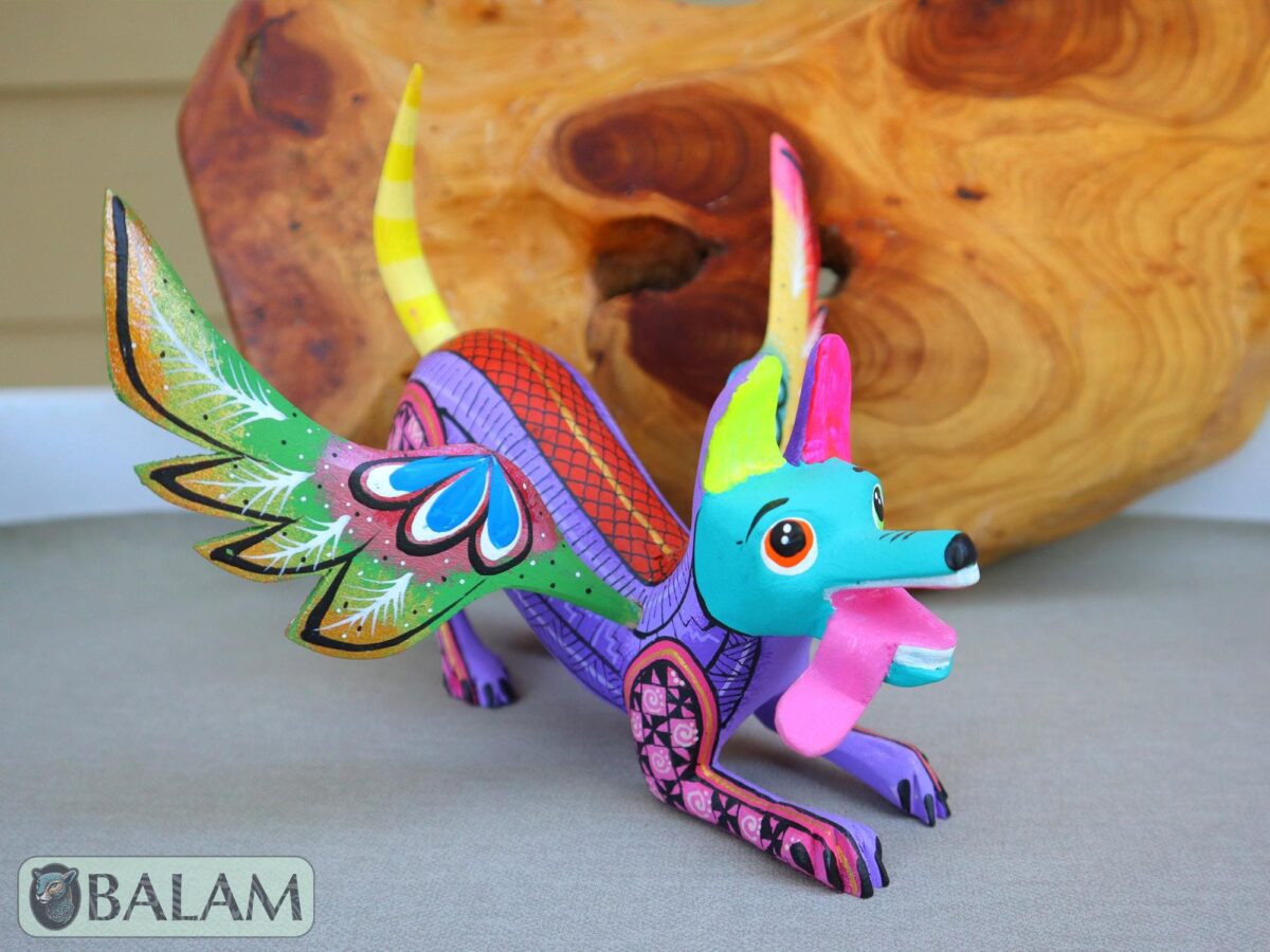 Playful Doggy, Playful Dante, Xoloitzcuintle Alebrije, Wood copal sculpture, Dog Alebrije, Dog with wings, Cute puppy, Alebrije Oaxaca art